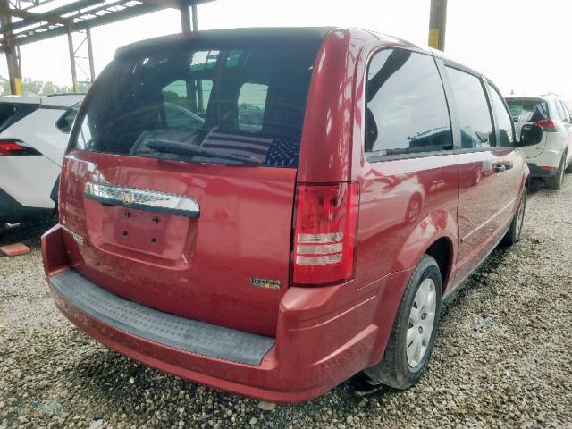 2A8HR44H68R783576 - 2008 CHRYSLER TOWN & COU RED photo 4