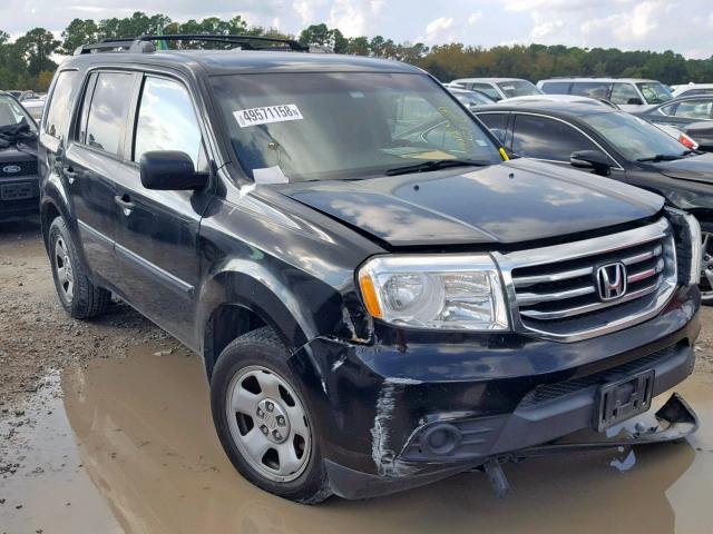 5FNYF3H21CB039565 - 2012 HONDA PILOT LX BLACK photo 1