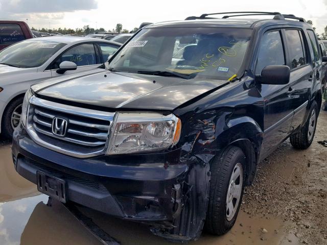 5FNYF3H21CB039565 - 2012 HONDA PILOT LX BLACK photo 2