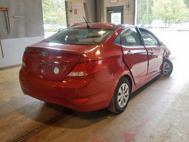 KMHCT4AE7HU330711 - 2017 HYUNDAI ACCENT SE RED photo 4