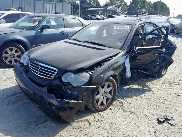 WDBRF61J24E018247 - 2004 MERCEDES-BENZ C 240 BLACK photo 2