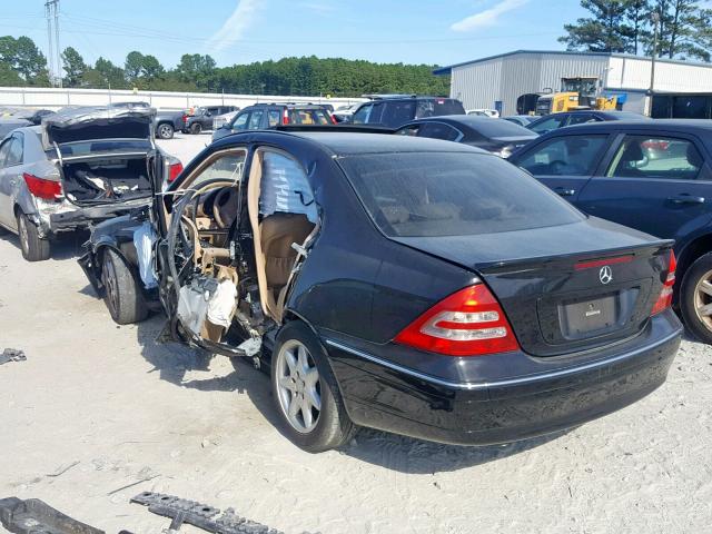 WDBRF61J24E018247 - 2004 MERCEDES-BENZ C 240 BLACK photo 3