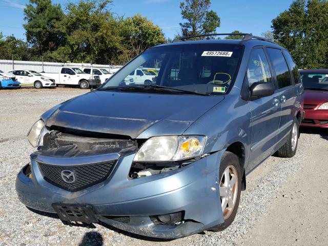 JM3LW28A130362905 - 2003 MAZDA MPV WAGON GREEN photo 2