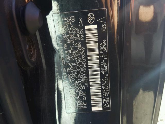 JTKDE177060073799 - 2006 TOYOTA SCION TC 黑色 照片 10