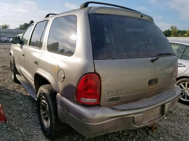 1B4HS28N31F588870 - 2001 DODGE DURANGO GRAY photo 3