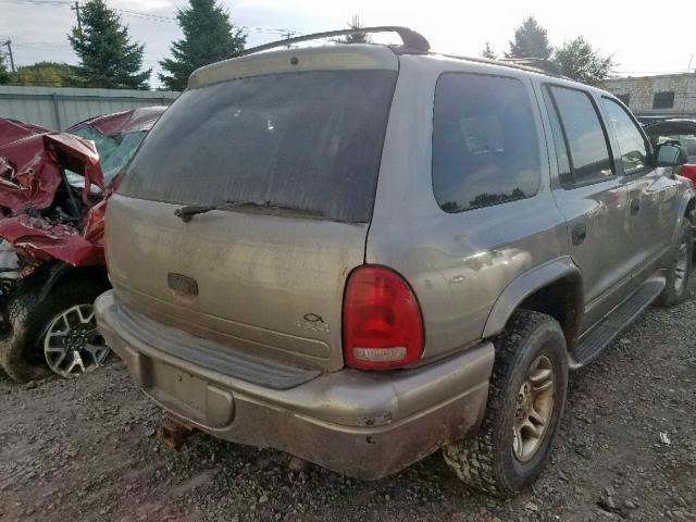 1B4HS28N31F588870 - 2001 DODGE DURANGO GRAY photo 4