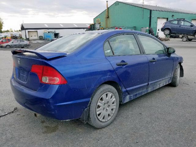 2HGFA16297H038744 - 2007 HONDA CIVIC DX BLUE photo 4