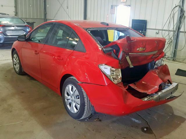 1G1PA5SG7F7143264 - 2015 CHEVROLET CRUZE LS RED photo 3