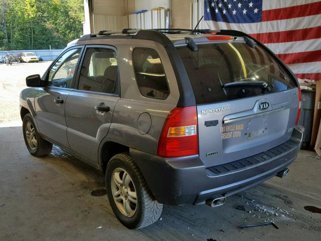 KNDJE723387518421 - 2008 KIA SPORTAGE E GRAY photo 3