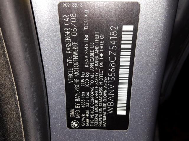 WBANV13568CZ54182 - 2008 BMW 528 XI GRAY photo 10