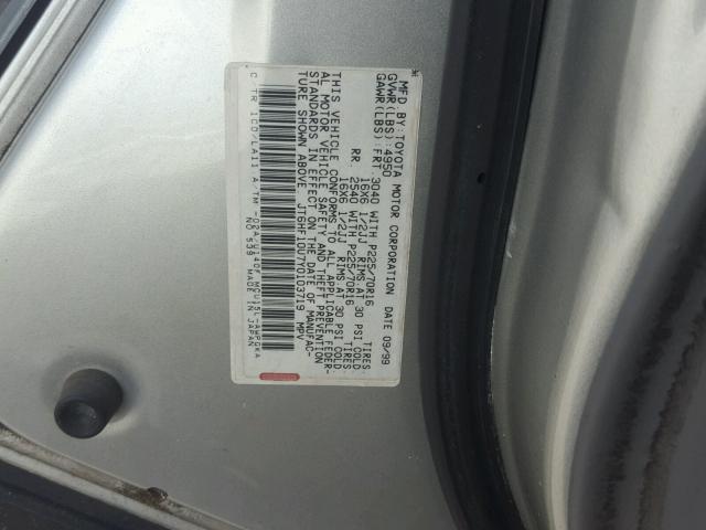 JT6HF10U7Y0103719 - 2000 LEXUS RX 300 SILVER photo 10