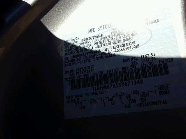 1LNHM87A55Y671348 - 2005 LINCOLN LS 银色 照片 10