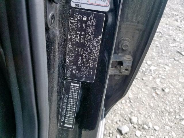 KNAFU4A25B5436092 - 2011 KIA FORTE EX BLACK photo 10