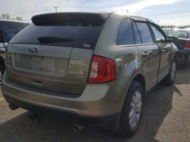 2FMDK3JC6DBE10758 - 2013 FORD EDGE SEL GREEN photo 4