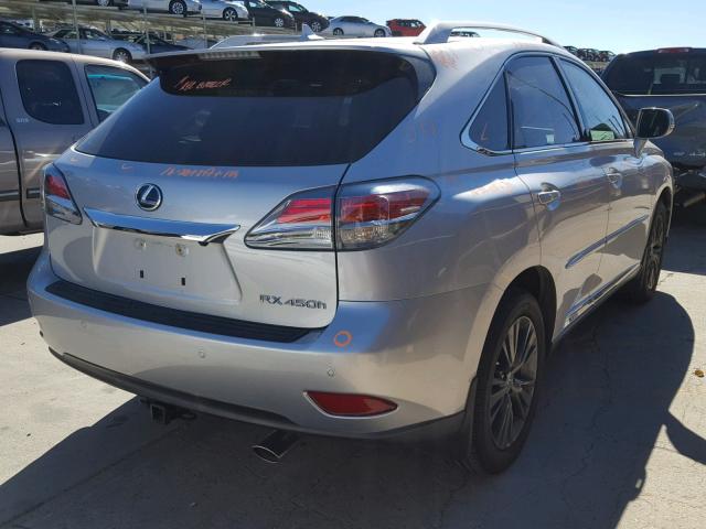 JTJBC1BA2D2440515 - 2013 LEXUS RX 450 SILVER photo 4