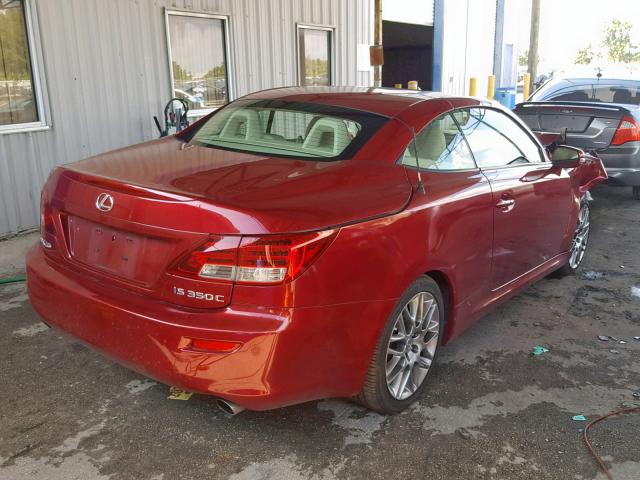 JTHFE2C21A2503318 - 2010 LEXUS IS 350 RED photo 4