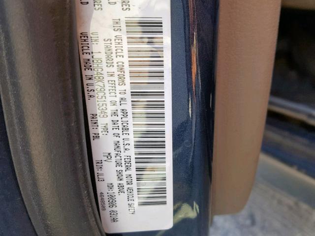 1J8HG48K79C515349 - 2009 JEEP COMMANDER 蓝色 照片 10