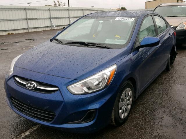 KMHCT4AEXGU943243 - 2016 HYUNDAI ACCENT SE BLUE photo 2