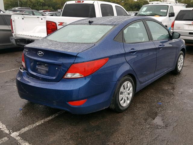 KMHCT4AEXGU943243 - 2016 HYUNDAI ACCENT SE BLUE photo 4