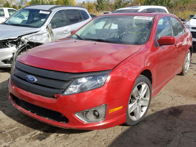 3FAHP0KC8BR233588 - 2011 FORD FUSION SPO RED photo 2