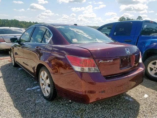 JHMCP26838C001525 - 2008 HONDA ACCORD EXL BURGUNDY photo 3