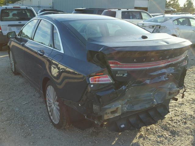 3LN6L5MU8HR636569 - 2017 LINCOLN MKZ HYBRID BLUE photo 3