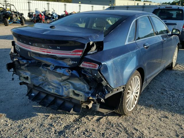 3LN6L5MU8HR636569 - 2017 LINCOLN MKZ HYBRID BLUE photo 4