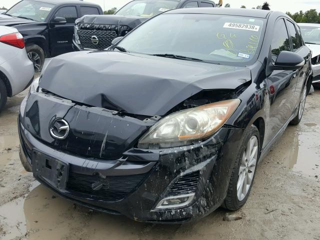 JM1BL1H53A1126936 - 2010 MAZDA 3 S BLACK photo 2