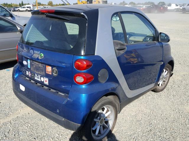 WMEEJ31X08K151129 - 2008 SMART CAR BLUE photo 4