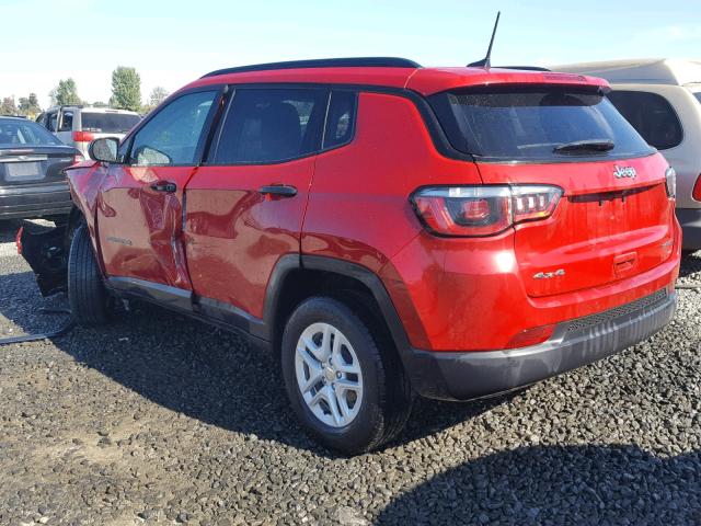 3C4NJDAB9HT647229 - 2017 JEEP COMPASS SP RED photo 3