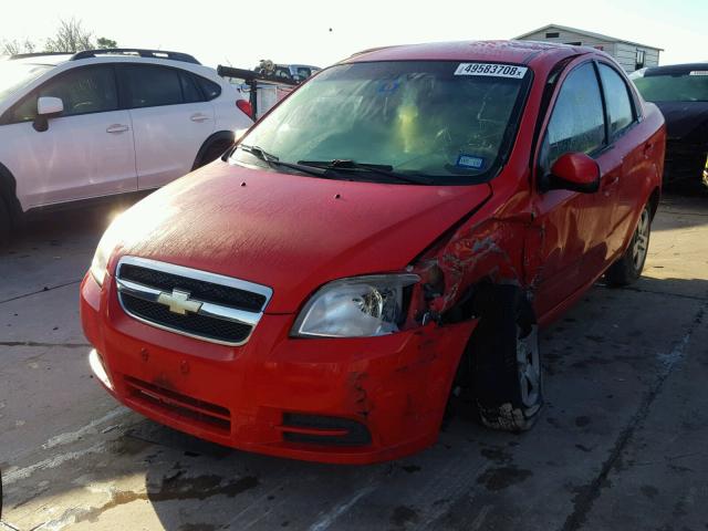 KL1TD5DE8BB137853 - 2011 CHEVROLET AVEO LS RED photo 2
