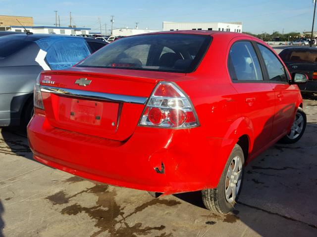KL1TD5DE8BB137853 - 2011 CHEVROLET AVEO LS RED photo 4