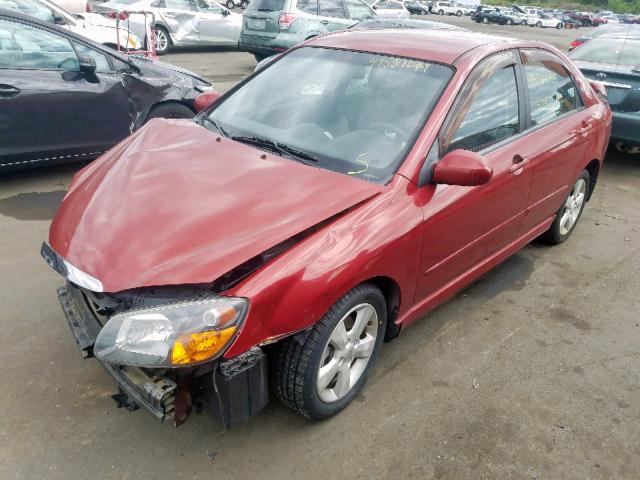 KNAFE122185014761 - 2008 KIA SPECTRA EX RED photo 2