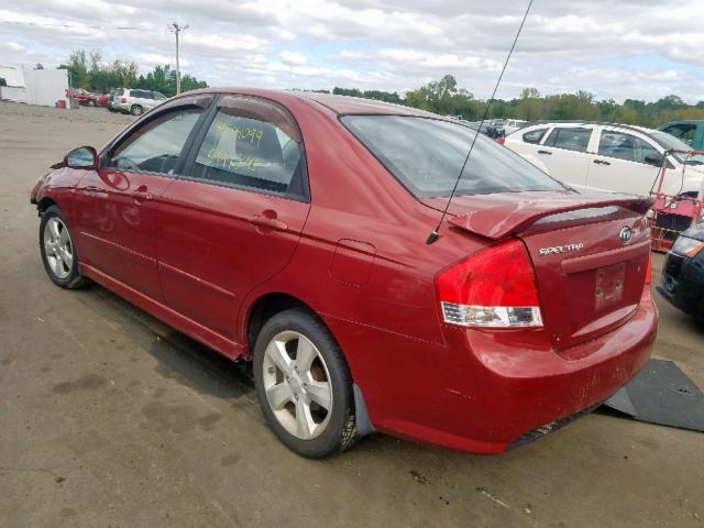 KNAFE122185014761 - 2008 KIA SPECTRA EX RED photo 3