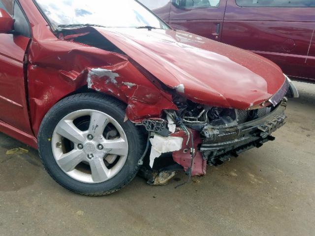 KNAFE122185014761 - 2008 KIA SPECTRA EX RED photo 9