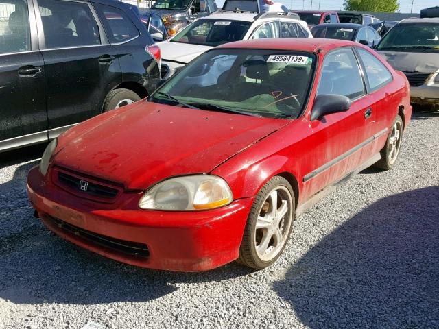 1HGEJ6122TL020745 - 1996 HONDA CIVIC DX RED photo 2