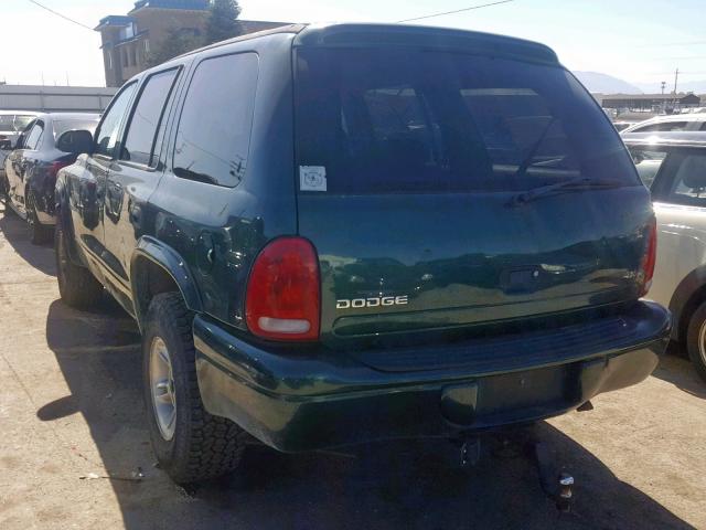 1B4HS28Y8XF591086 - 1999 DODGE DURANGO GREEN photo 3