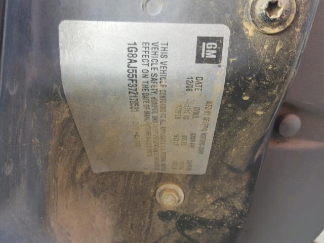 1G8AJ55F37Z178531 - 2007 SATURN ION LEVEL WHITE photo 10