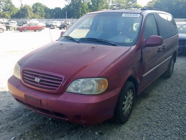 KNDUP131726275758 - 2002 KIA SEDONA EX RED photo 2