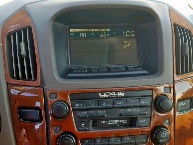 JT6HF10U1Y0163964 - 2000 LEXUS RX 300 GOLD photo 9