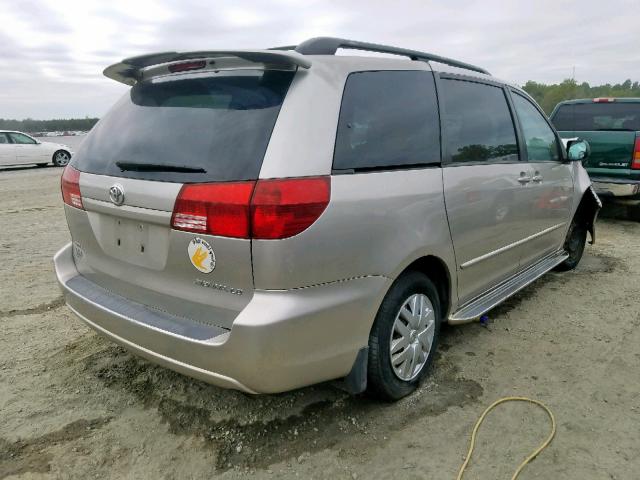 5TDZA23C84S127992 - 2004 TOYOTA SIENNA SILVER photo 4