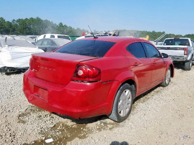 1B3BD4FB0BN540260 - 2011 DODGE AVENGER EX RED photo 4