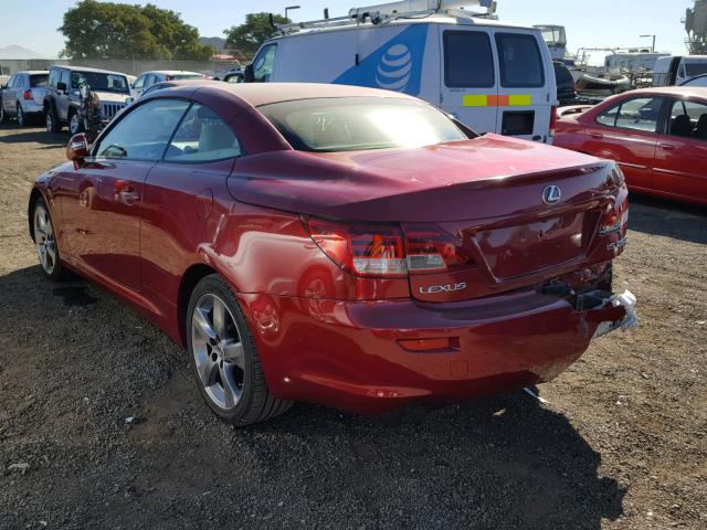 JTHFF2C25A2514495 - 2010 LEXUS IS 250 RED photo 3