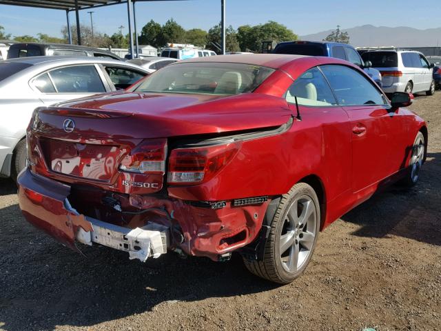 JTHFF2C25A2514495 - 2010 LEXUS IS 250 RED photo 4