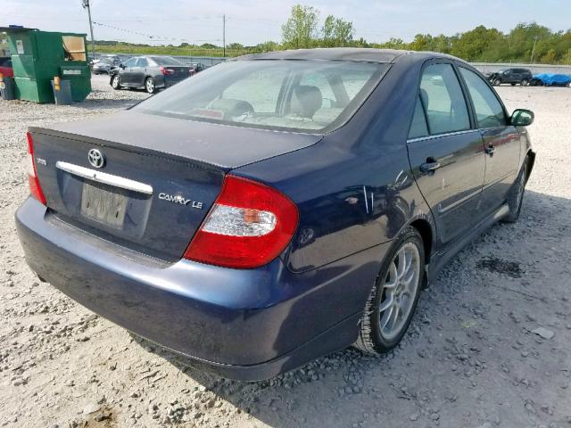 4T1BE32K14U322974 - 2004 TOYOTA CAMRY LE BLUE photo 4