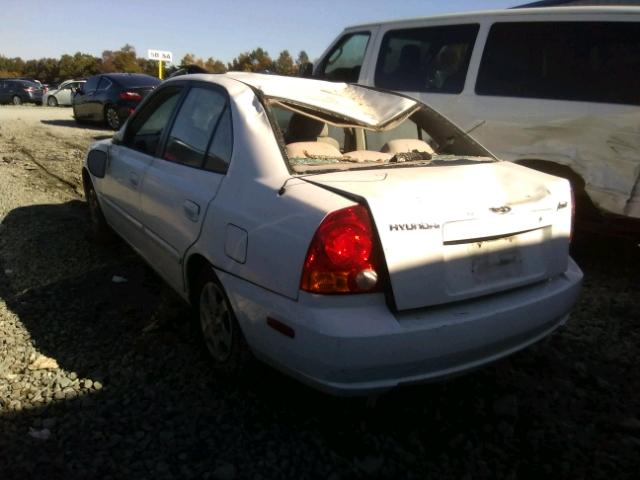 KMHCG45C35U598731 - 2005 HYUNDAI ACCENT GL WHITE photo 3