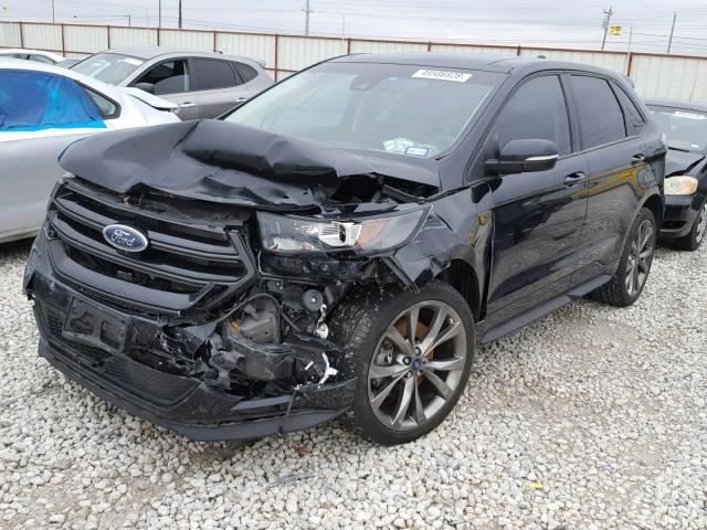 2FMPK4AP6GBB03908 - 2016 FORD EDGE SPORT BLACK photo 2