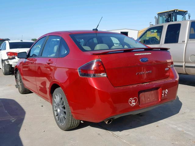 1FAHP3GN9BW181574 - 2011 FORD FOCUS SES RED photo 3