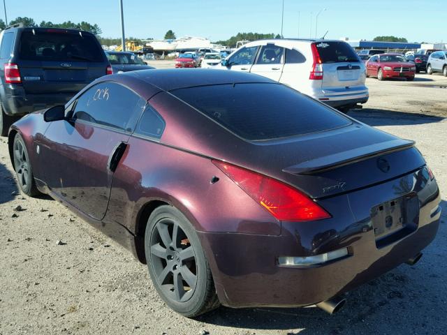 JN1AZ34D73T105696 - 2003 NISSAN 350Z COUPE MAROON photo 3