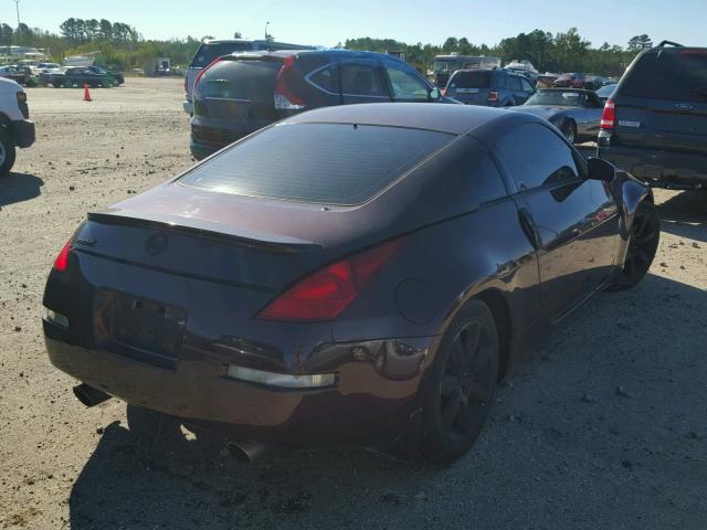 JN1AZ34D73T105696 - 2003 NISSAN 350Z COUPE MAROON photo 4